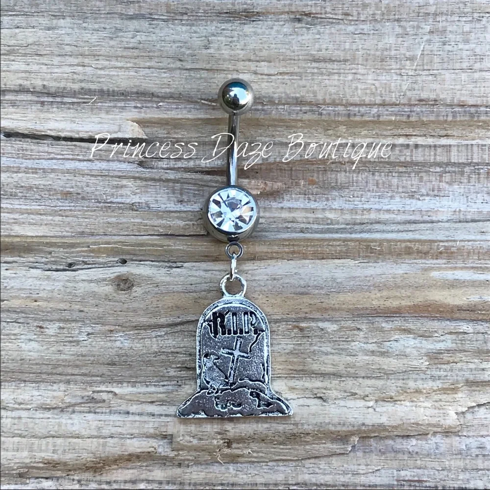 RIP Grave Halloween Belly Button Ring‎